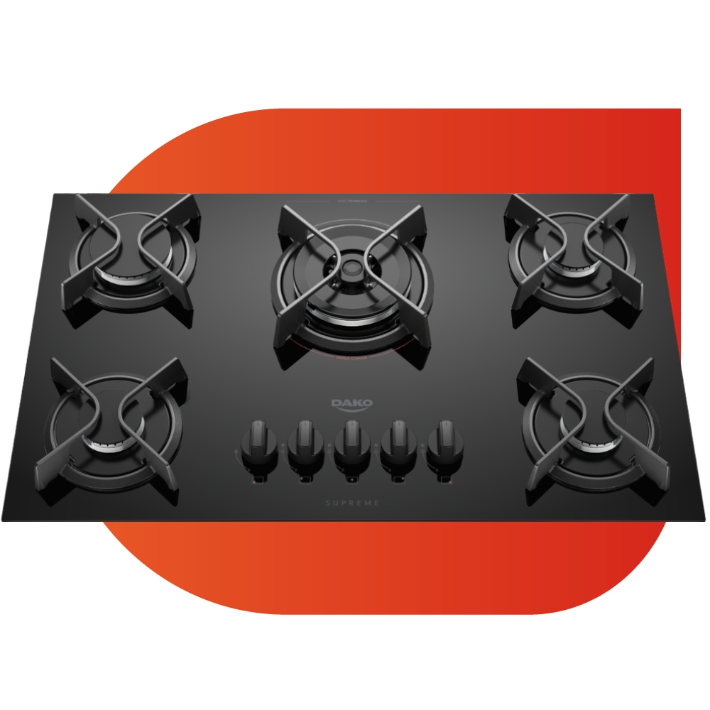 Cooktop 5 Bocas com Mesa de Vidro Tripla Chama Dako Supreme Bivolt em Oferta na Shopee