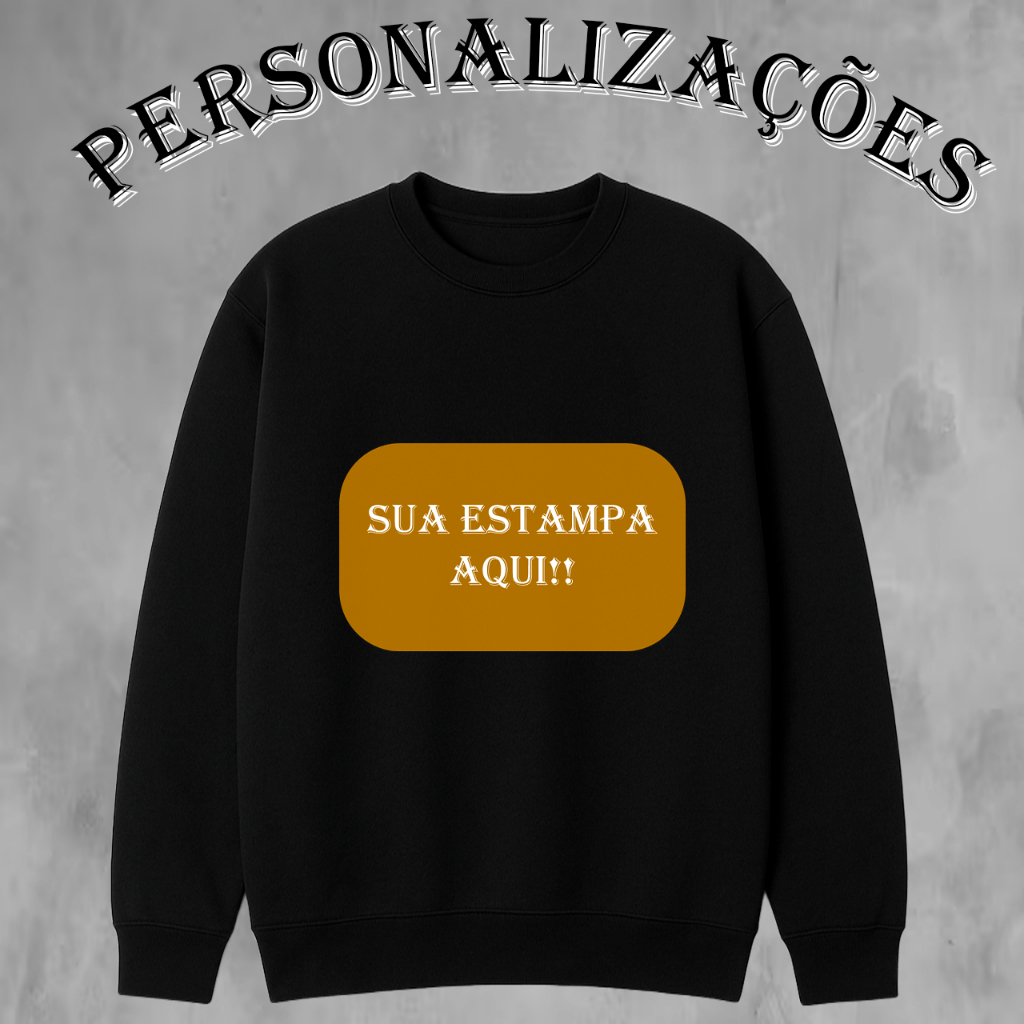 Moletom Plus Size Unisex Gola Redonda Premium Personalizado em Oferta na Shopee