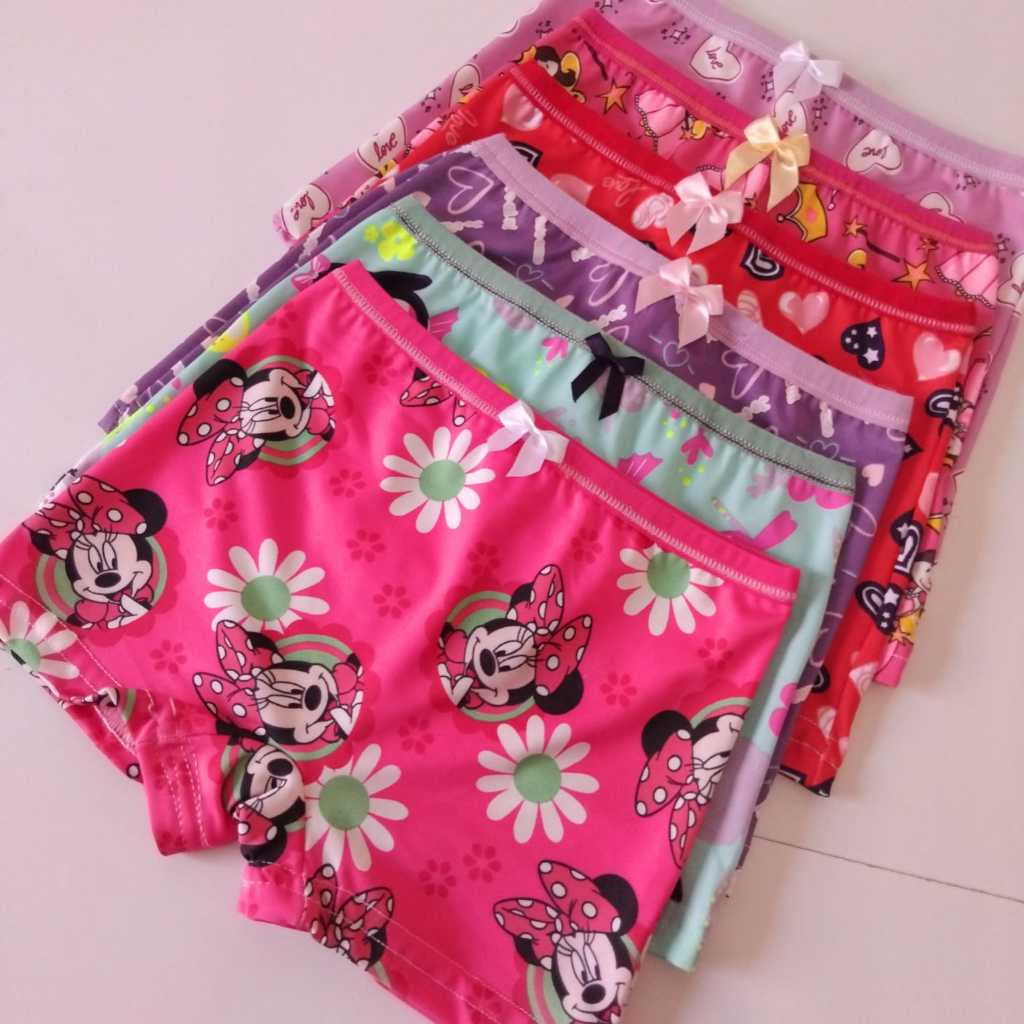 Calcinha Infantil 10 unidades Boxer Meninas Malha Fria em Oferta na Shopee