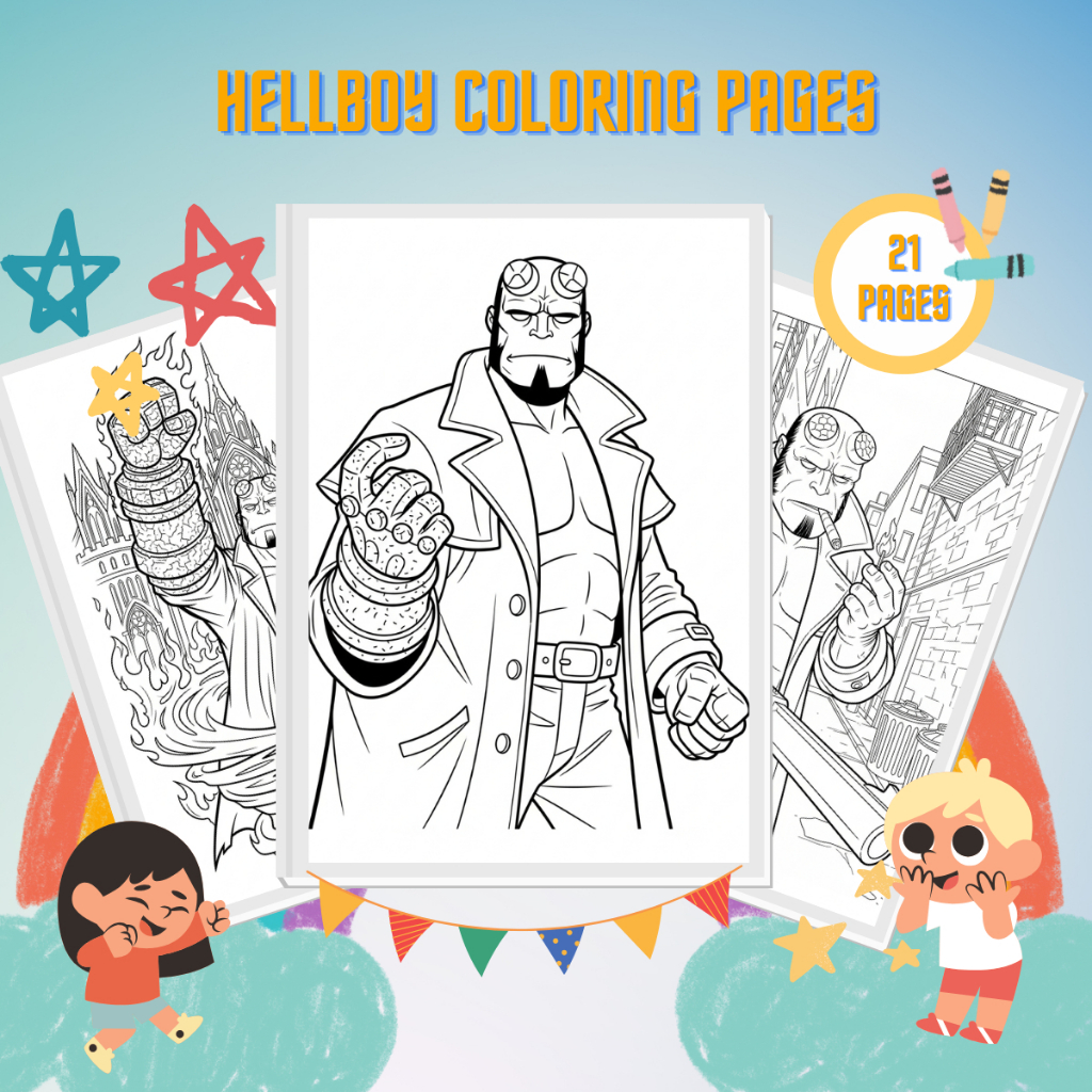 Desenhos para colorir do Hellboy em Folhas Soltas A5 90g
