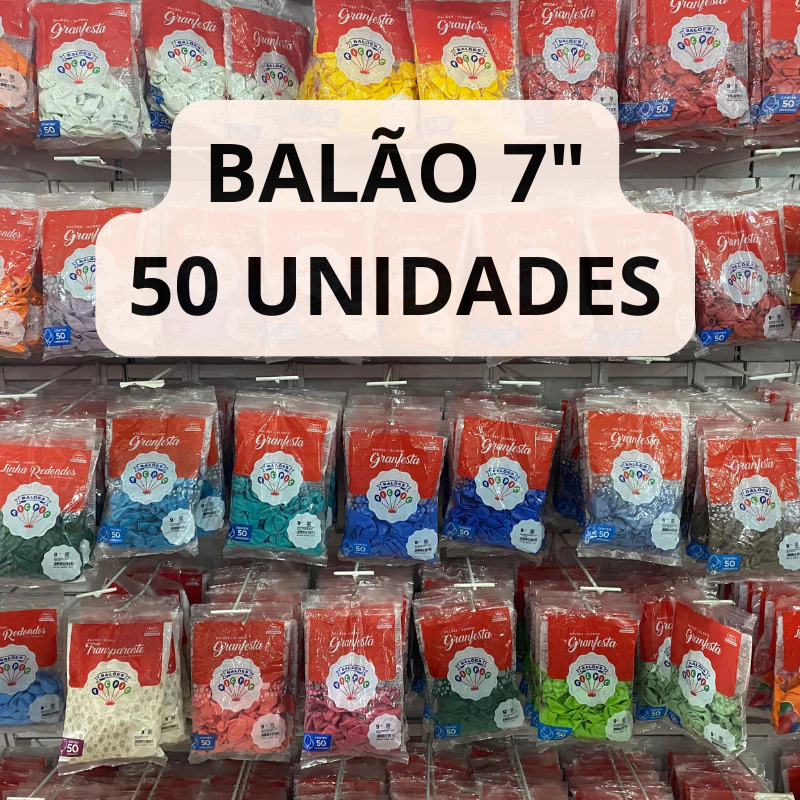 Balão Bexiga para Festa 7 polegadas 50 unidades Redondo - Pic Pic em Oferta na Shopee
