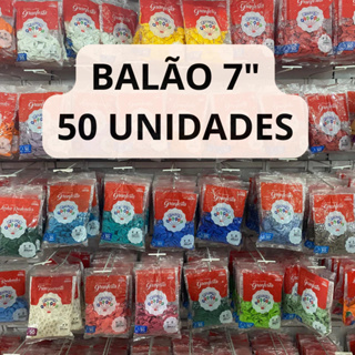 Balão Bexiga para Festa 7 polegadas 50 unidades Redondo - Pic Pic em Oferta na Shopee