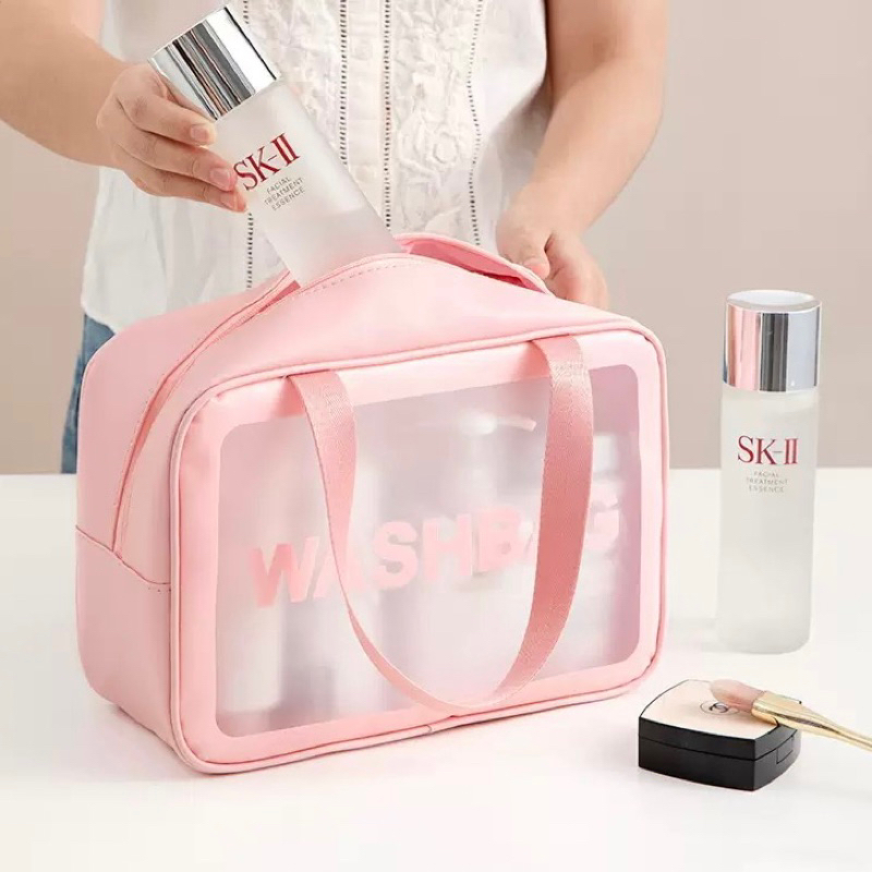 Bolsa Necessarie Transparente WashBag Organizadora Impermeáve em Oferta na Shopee