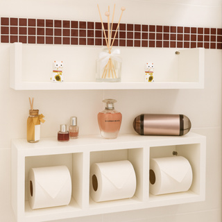 Nicho Decoração Banheiro Enfeite Papel Higienico MDF Branco Preto Texturizado para Perfumes em Oferta na Shopee