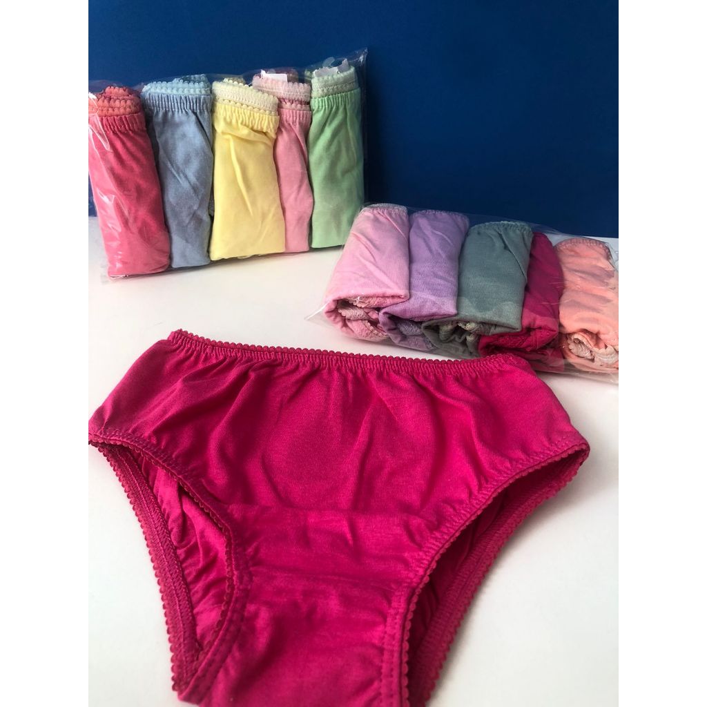 Kit Calcinhas Infantil Menina 100% Algodão Lisa em Oferta na Shopee