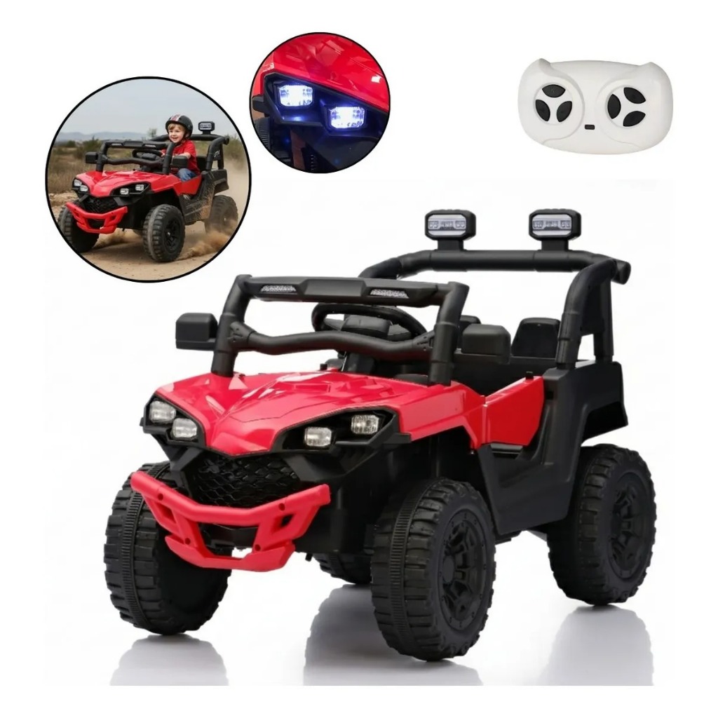 Mini Quadriciclo Utv Infantil Som Bluetooth Luz Carrinho Elétrico com Controle Remoto