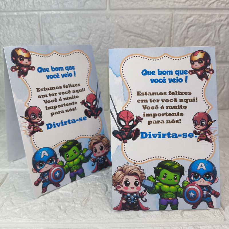 Plaquinha de mesa Super heróis baby Plaquinha de agradecimento heróis baby centro de mesa plaquinha heróis baby em Oferta na Shopee