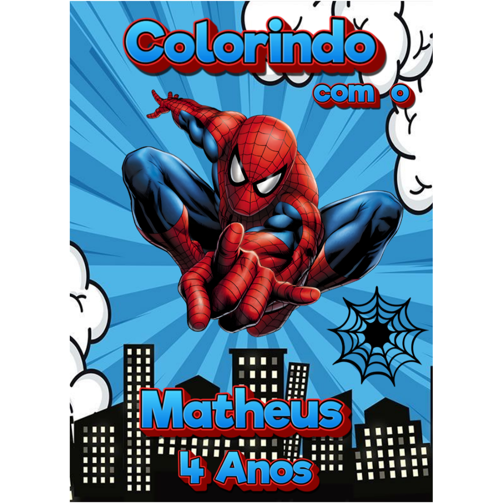 KITS 10-15-20-25-30 Livro de Colorir HOMEM ARANHA - Lembrancinha - Personalizados