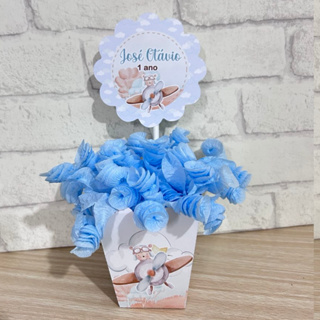 Centro de Mesa Ursinho Aviador PERSONALIZADO modelo Cachepó-ENVIO RÁPIDO-PEGUE E MONTE em Oferta na Shopee