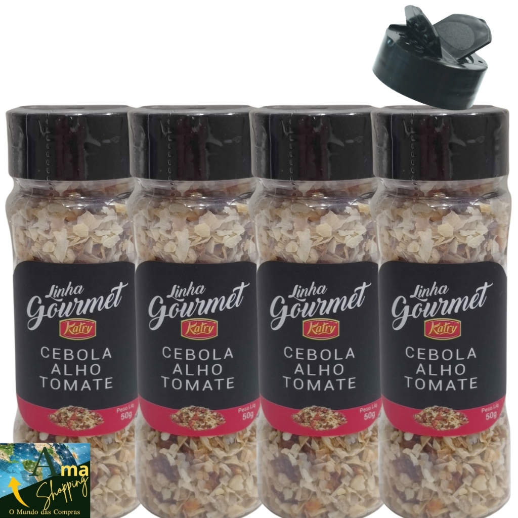 Katry Kit 4 Tempero Cebola Alho Tomate 50g Linha Gourmet