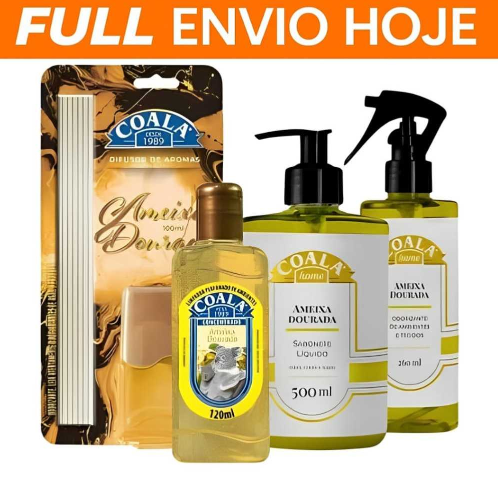 Kit Coala Casa Ameixa Dourada Limpador Difusor Odorizadorante Sabonete