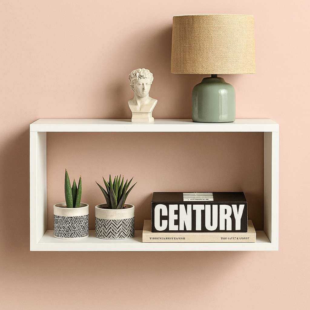 Nicho Retangular para Enfeite Decoração Escritório Cozinha Banheiro Quarto Porta Potes Mantimentos Branco Preto MDF