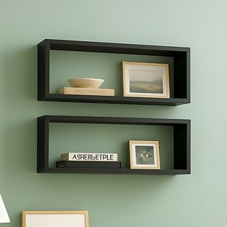 Kit 2 Nicho Retangular para Enfeite Decoração Escritório Cozinha Banheiro Quarto Potes  Mantimentos  Branco Preto MDF em Oferta na Shopee