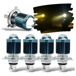 Kit 5 Lâmpada Led Moto H4 Ba20d 6500k Olho De Peixe Potente H4