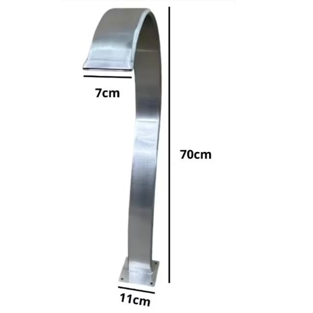 Cascata Piscina Slim Babby 70x07-cm Inox 304 A Pronta Entrega Cascata De Chão Aço Inox Cascata De Água Piscina De Luxo