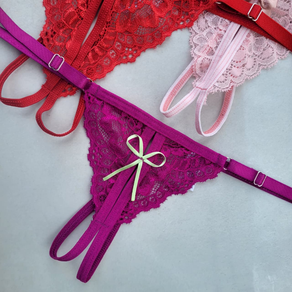 Kit com 5 calcinhas apressadinha fio dental ,abertura sexy em Oferta na Shopee