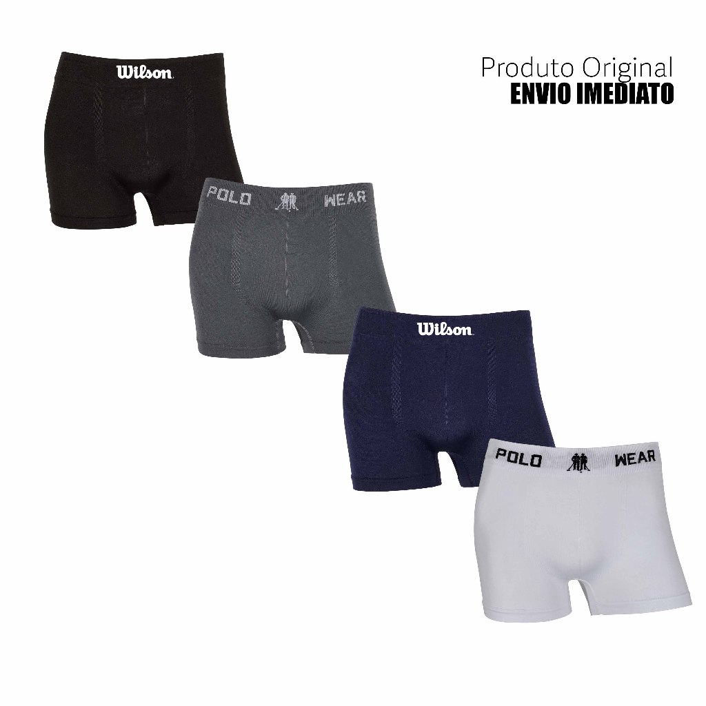 Kit 2 ou 4 cuecas boxer marca Polo Wear e Wilson Microfibra Originais