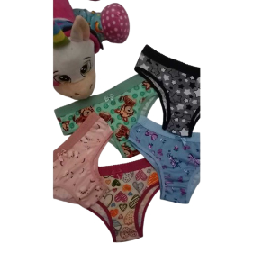 Calçinha Infantil Estampada Forro Algodão Calçolinha Kids Elástico Cintura Confortável Tanga Criança Tecido Suede Macio