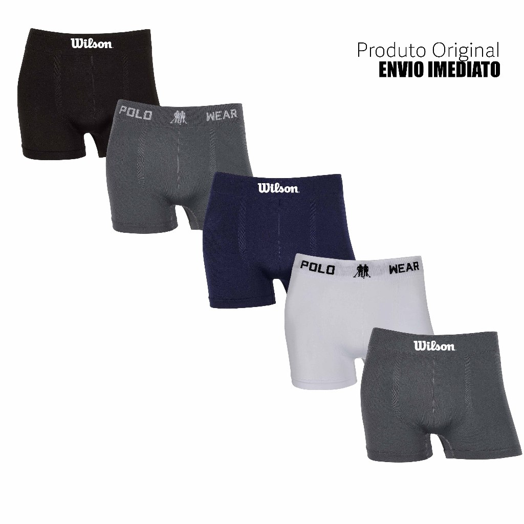 Kit 2 ou 5 cuecas boxer marca Polo Wear e Wilson Microfibra Originais