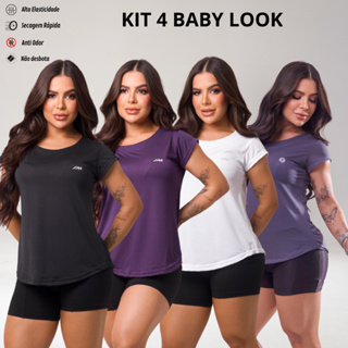 KIT 4 Camisa Academia Dry Fit Blusa feminina Furadinha Fitness Confortável Musculação Corrida Mais UNIDADE em Oferta na Shopee