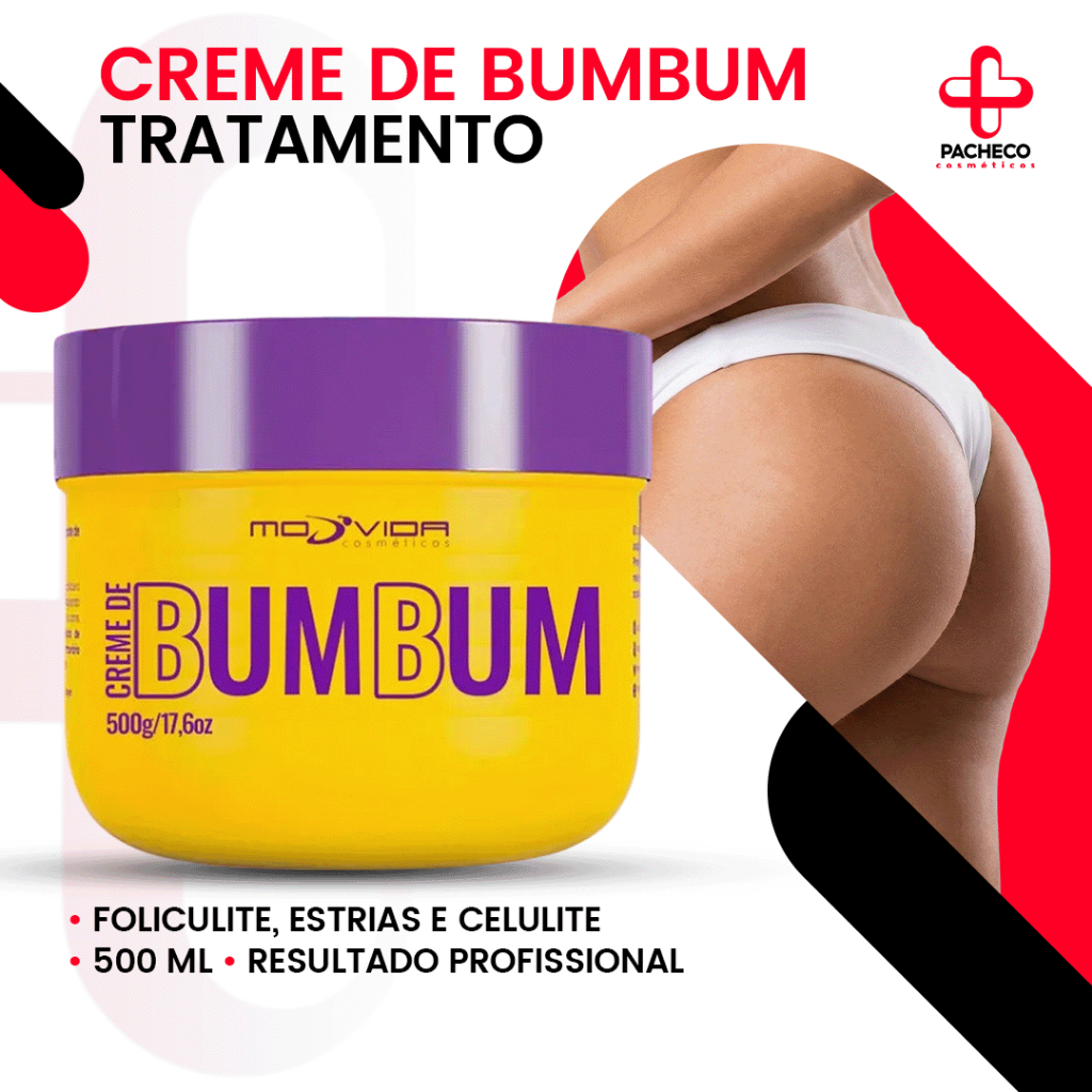 Creme Bumbum 500g - Tratamento Foliculite Estrias E Celulite