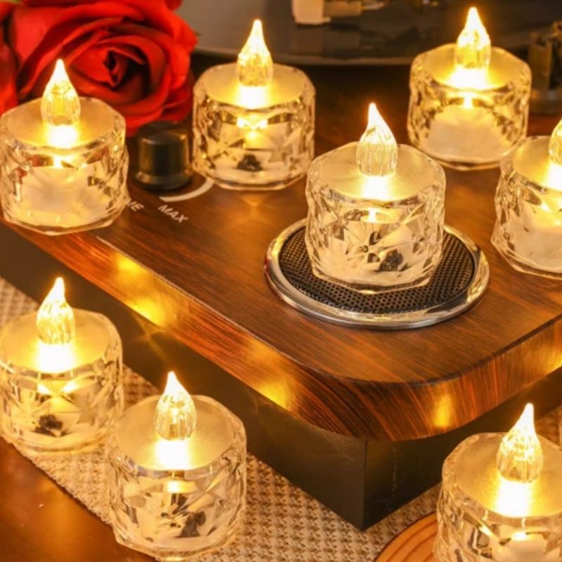 5 Peças Mini Hengling Cristal Transparente Velas Luz Led Eletrônica Decorativa em Oferta na Shopee