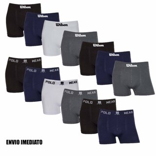 Kit 6 ou 13 cuecas boxer Polo Wear e Wilson Sortidas Originais Microfibra confortáveis em Oferta na Shopee