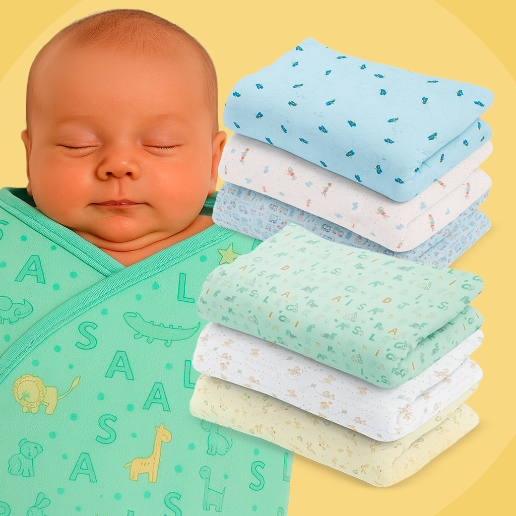 Cueiro Estampado 6 Peças Flanelado 80x50cm Macio e Hipoalergênico em Oferta na Shopee
