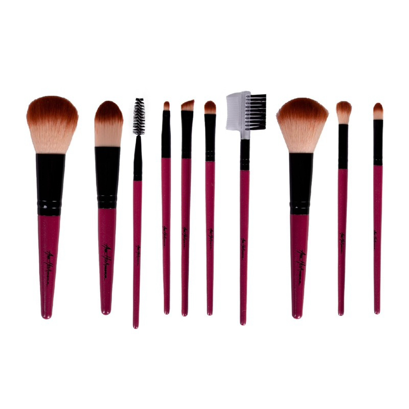 Kit Ana Hickmann Conjunto De Mini Pinceis Cor Pink Rosa-chiclete 10 peças