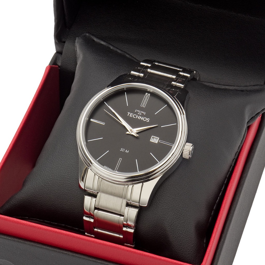 Relógio Masculino Technos Preto Minimalista 2115UCQ/1P