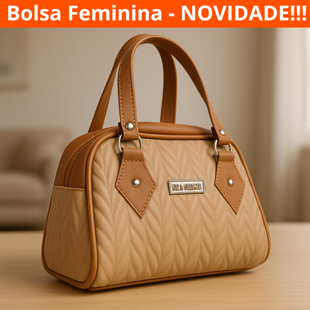 Bolsa Feminina de Mão Elegante Estruturada em Couro Sintético Pequena e Design Sofisticado em Oferta na Shopee
