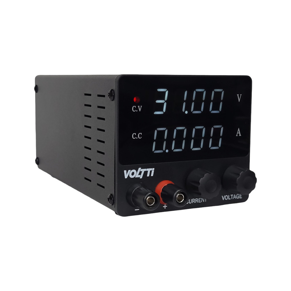 Mini Fonte de Alimentação de Bancada Regulável 30V 5A Voltti SPS-F305 Display 4 Dígitos Bivolt