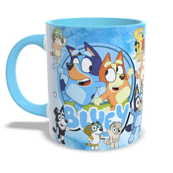 Caneca Personalizada Bluey/Personagens - Porcelana/Polímero 325 ml