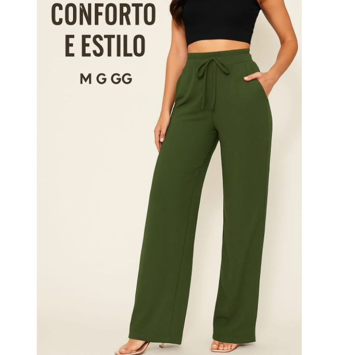 Calça Feminina | Pantalona | calça cintura alta | calça confortável | calça wide leg |