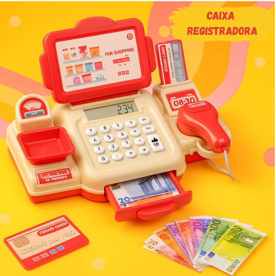 CAIXA REGISTRADORA COM FUNCAO  REAL INFANTIL PRESENTE MENINA BRINQUEDO
