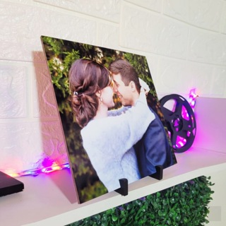 Quadro de Mesa Personalizado Tamanho 20x20 cm - COM SUPORTE Casal Namorados Presente em Oferta na Shopee