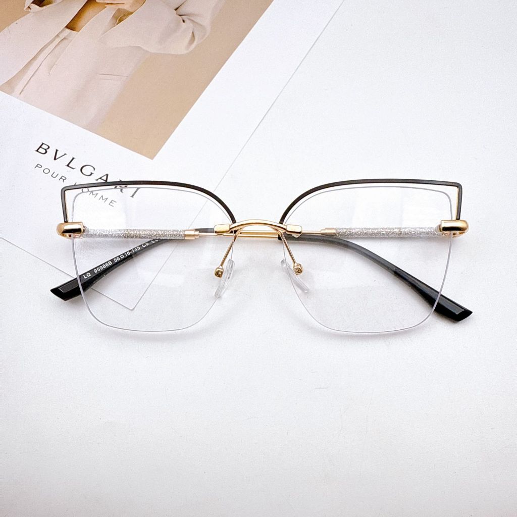 Armação De Óculos Feminino metal Gatinha Semi Aro Modelo/Novo/Moda em Oferta na Shopee