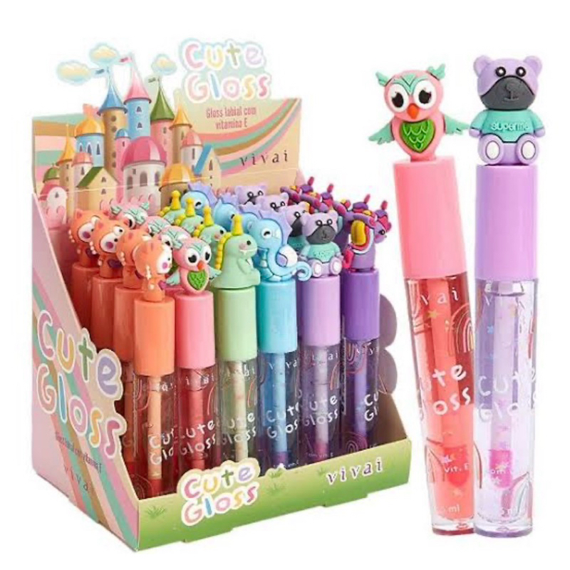 Lip Gloss Incolor Com Brilho Teen Cute Gloss Bichinhos Enriquecido Com Vitamina E -  VIVAI (unidade)