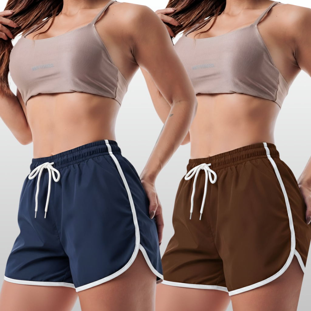 Kit 2 Short Feminino soltinho Tactel Praia Academia Look Verão Casual