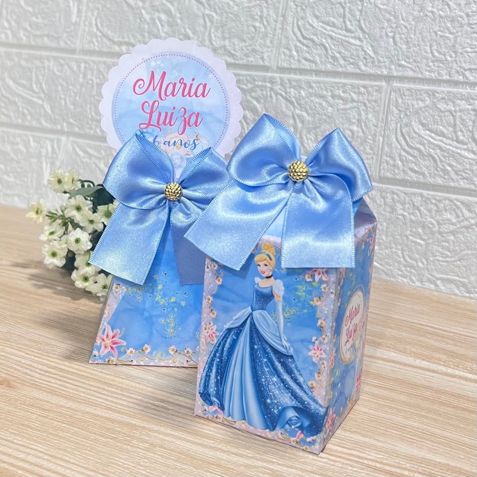 20 Caixas Personalizadas CINDERELA- Pegue e Monte- Festa Princesas, Aniversário infantil, Lembrancinhas