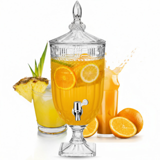 Suqueira de Vidro Cristal Jarra 5 Litros Com Torneira Para Festa Suco Água Saborizada em Oferta na Shopee
