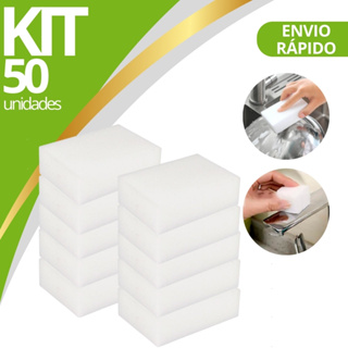 Kit 1/5/10/15/20/50 Esponja Mágica Branca Melamina Bucha Tira Mancha Limpeza Desengordura em Oferta na Shopee