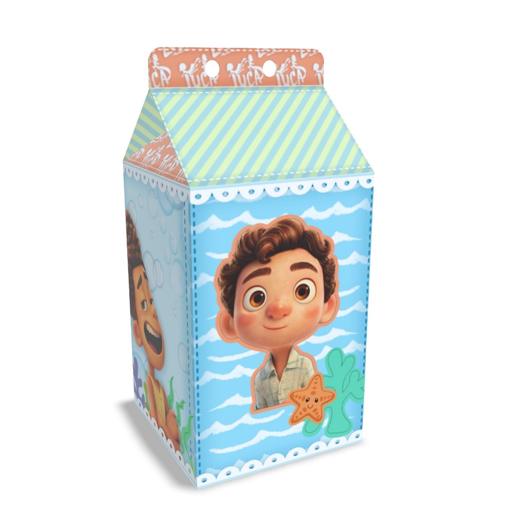 Caixinha Milk Tema luca Festa Infantil  Lembrança Para Festa - Pronta Entrega
