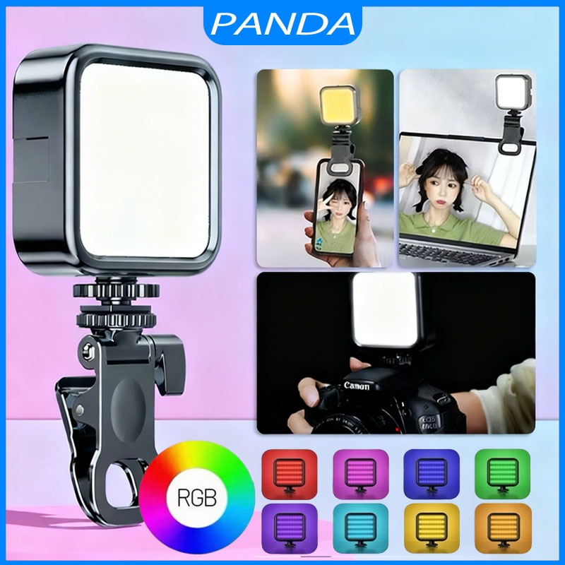Mini Luz RGB Portatil De Vídeo LED Para Câmera De Celular Com Painel De Preenchimento 3200K-6500K