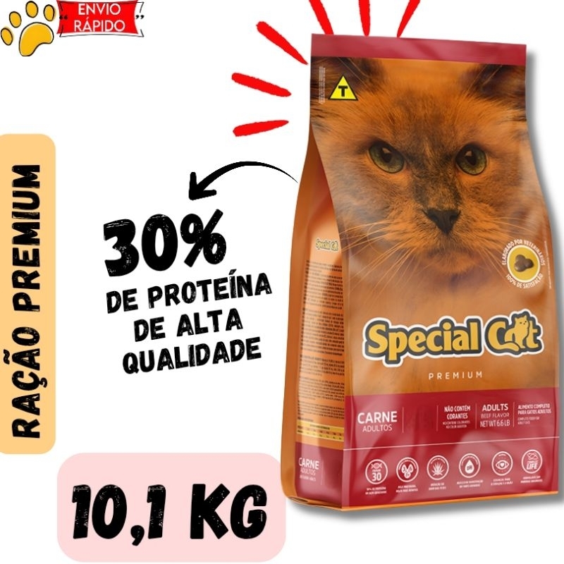 Ração Special Cat Premium Gatos Adultos sabor Carne 10.1Kg
