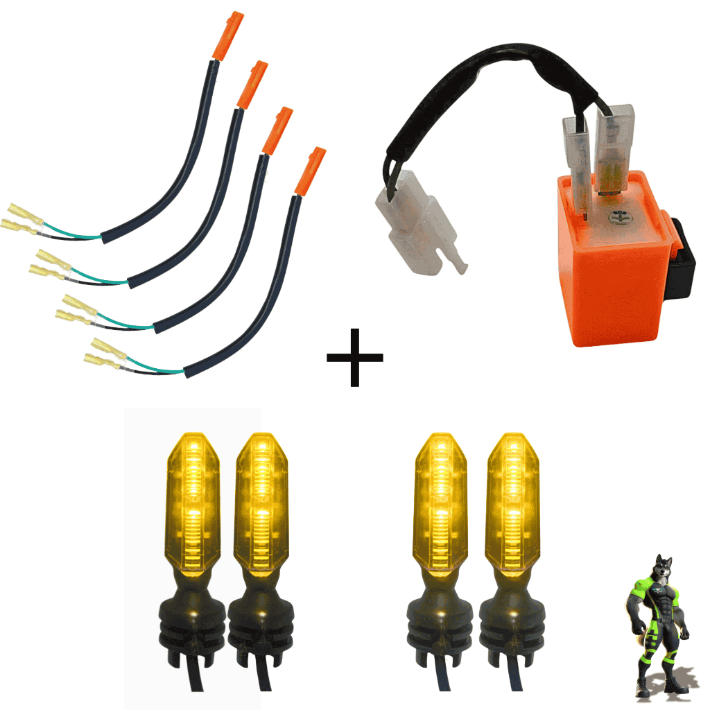 Kit Pisca Seta de Led com Adaptador Plug e Rele c/ Regulador Twister 2021 - 4 unidades