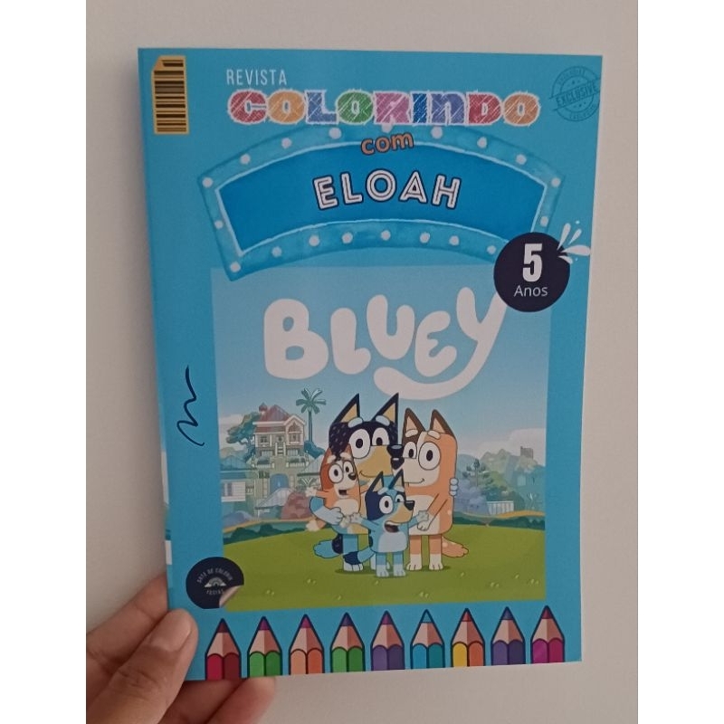 20 Livrinho de Colorir Bluey Personalizado com Nome e Idade Festa Infantil Aniversário