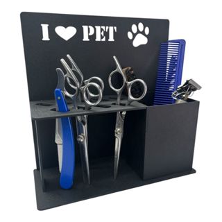 Porta Tesouras Porta Pentes Navalhetes Escovas PETSHOP Veterinario Banho Tosa Preto Cru Bancada em Oferta na Shopee