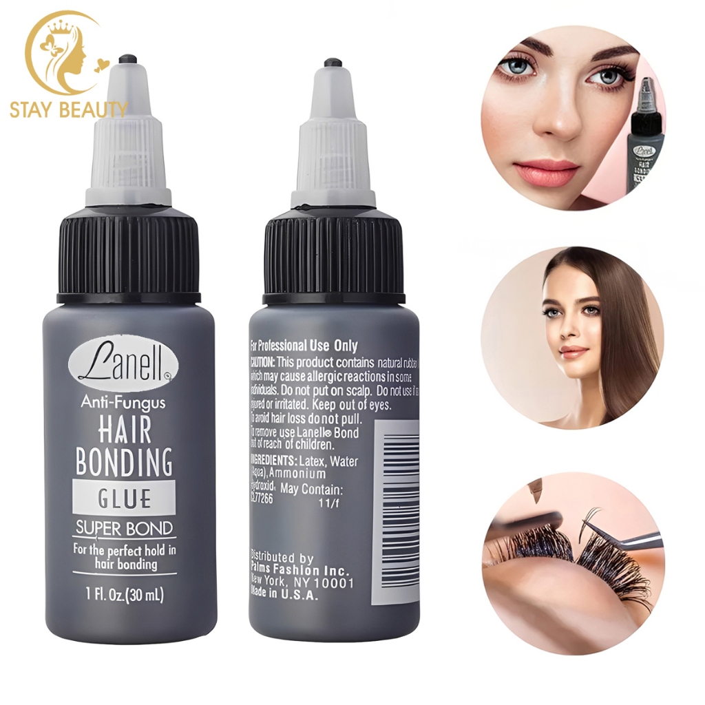 Cola para Cabelo Lanell 30ml ou 60ml Super Bond Anti‑Fúngica para Aplicação de Cabelo Postiço