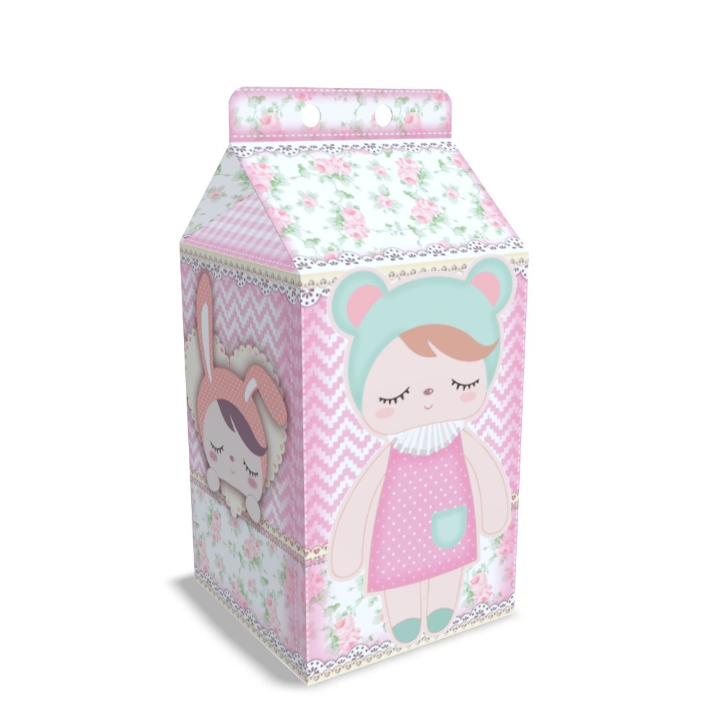 Caixinha Milk Tema METOO DOLL  Festa Infantil  Lembrança Para Festa - Pronta Entrega